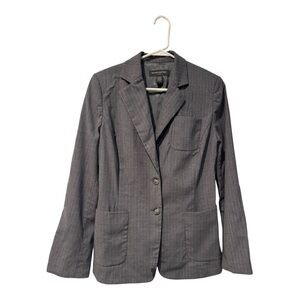 Banana Republic Women’s Gray Pinstripe Wool Blazer Size 8 Tailored Office